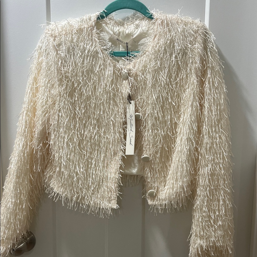 Mustard Seed Cream Textured Blazer